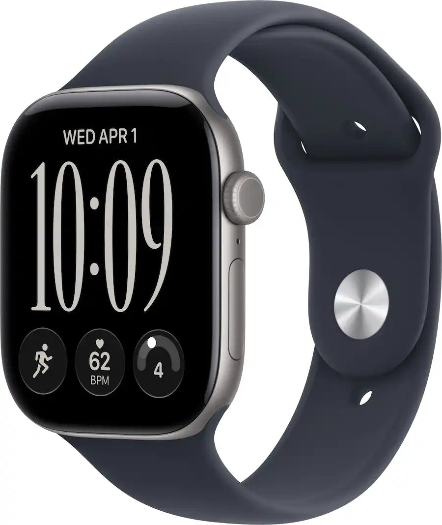 Apple Watch Series 12 (GPS) 46mm Aluminum Case with Black Sport Band - M/L - Black - (2026)